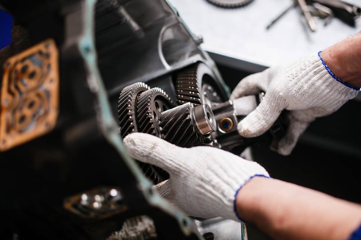 Mechanic working on a car